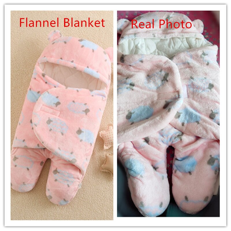 Bébé sac de couchage Ultra-doux moelleux flanelle -né réception couverture infantile garçons filles vêtements pépinière enveloppement emmailloter