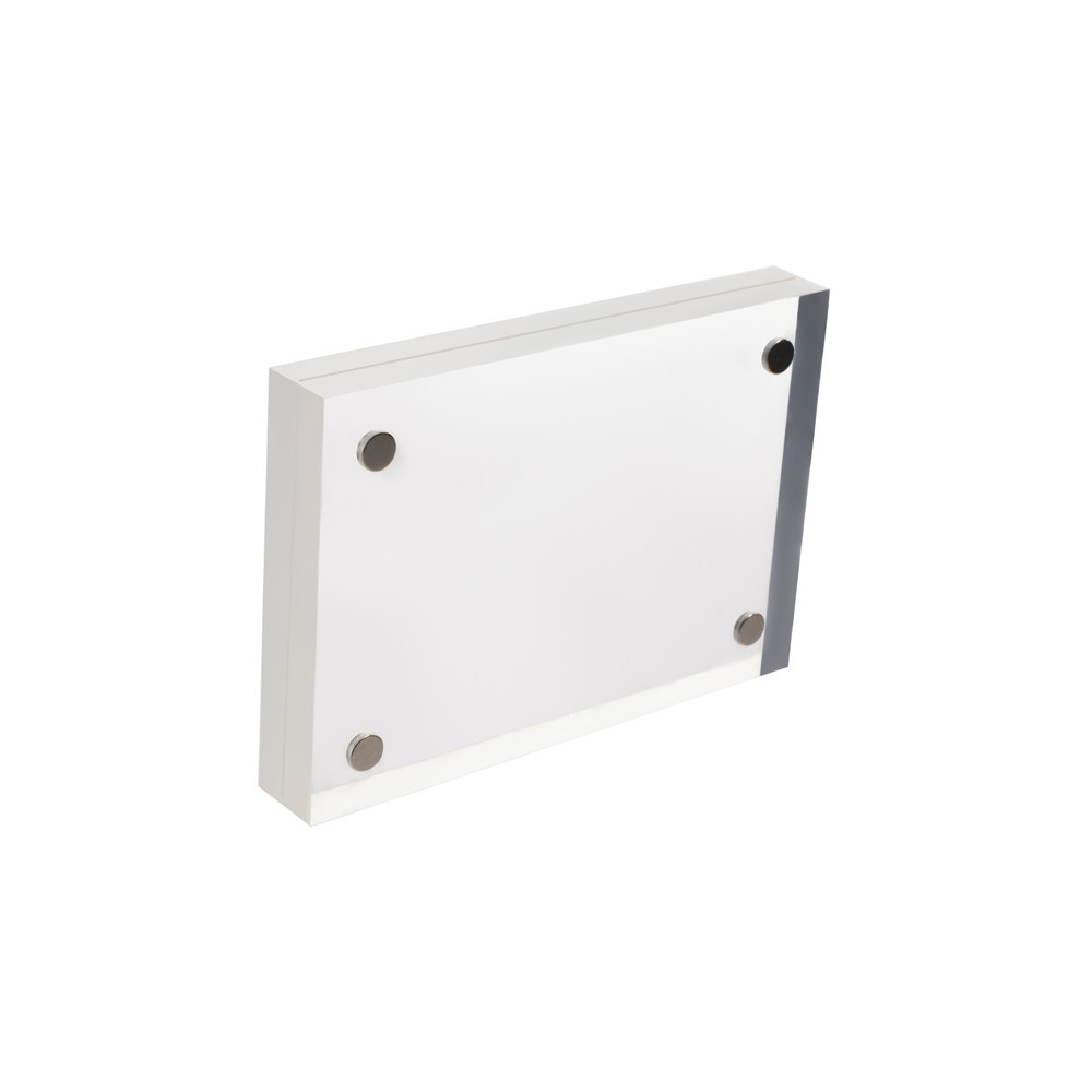Acrylic Photo Picture Frame Display Show Stand Holder Clear Plastic Crystal Magnet Sucked 3'5'6'7' on Desktop 2pc