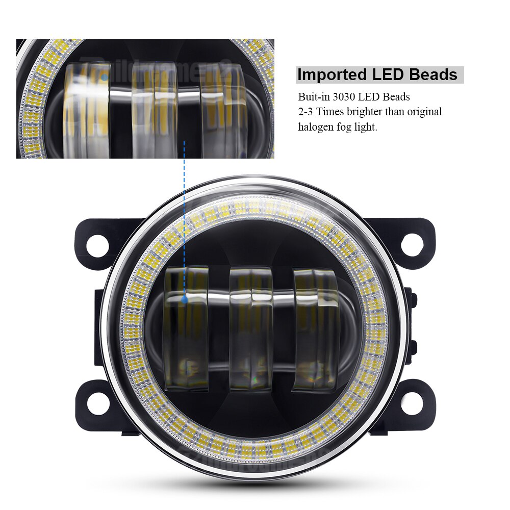 2 x angel eye dimljus för citroen  c6 c4 c5 c3 ds4 ds3 ds5 xsara c-crosser jumpy car led lins dimma varselljus drl 12v