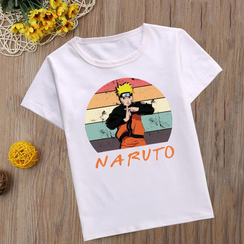 Naruto T-shirt Anime Japan Jongens T-shirt Meisjes Kinderen Kinderen Tops Kleding Korte Mouwen Zomer Kleding Print shirts: 917N-naruto-729-2 / 4T