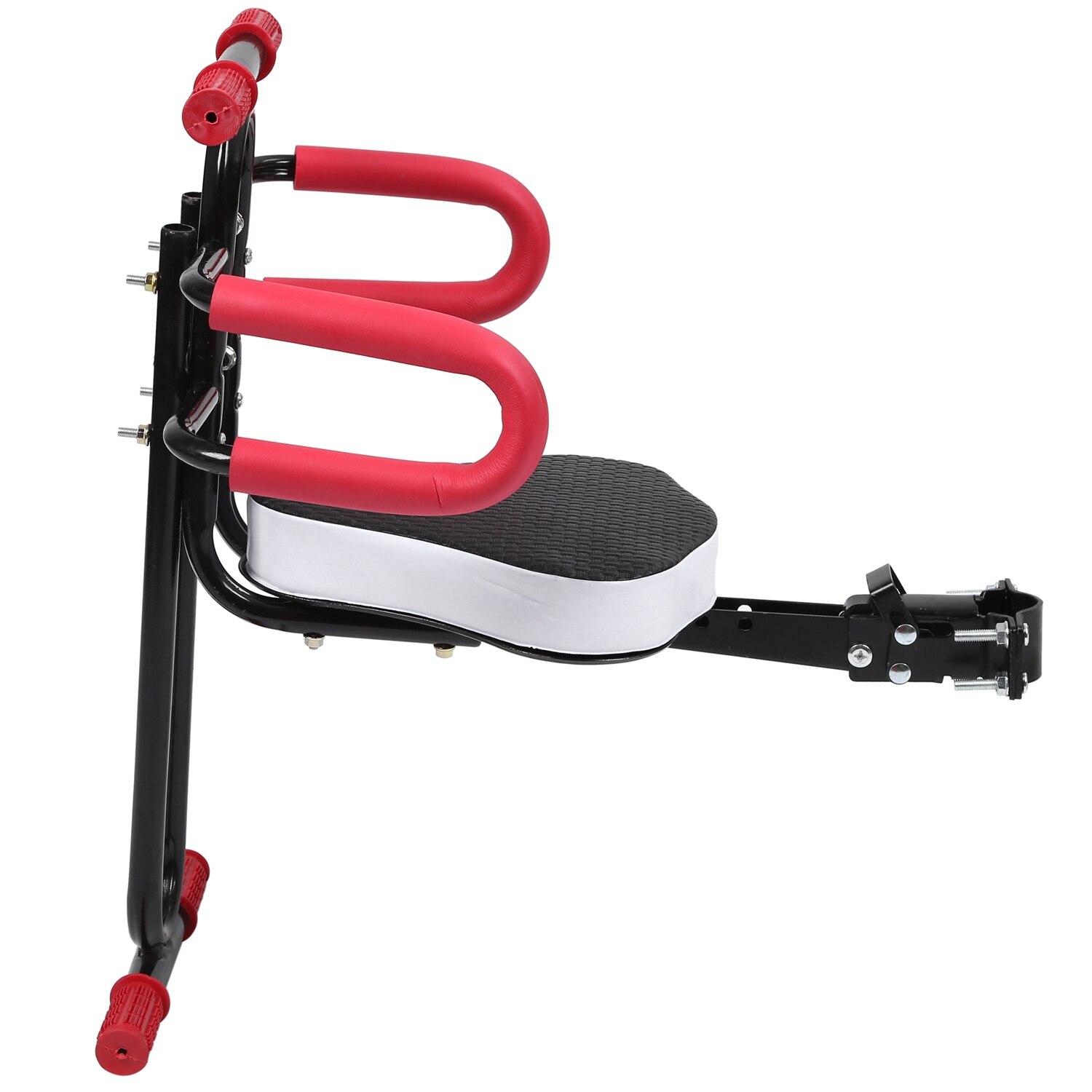 Silla de bicicleta eléctrica para niños, asiento de seguridad frontal con barra protectora de reposabrazos, Pedal, accesorios de ciclismo