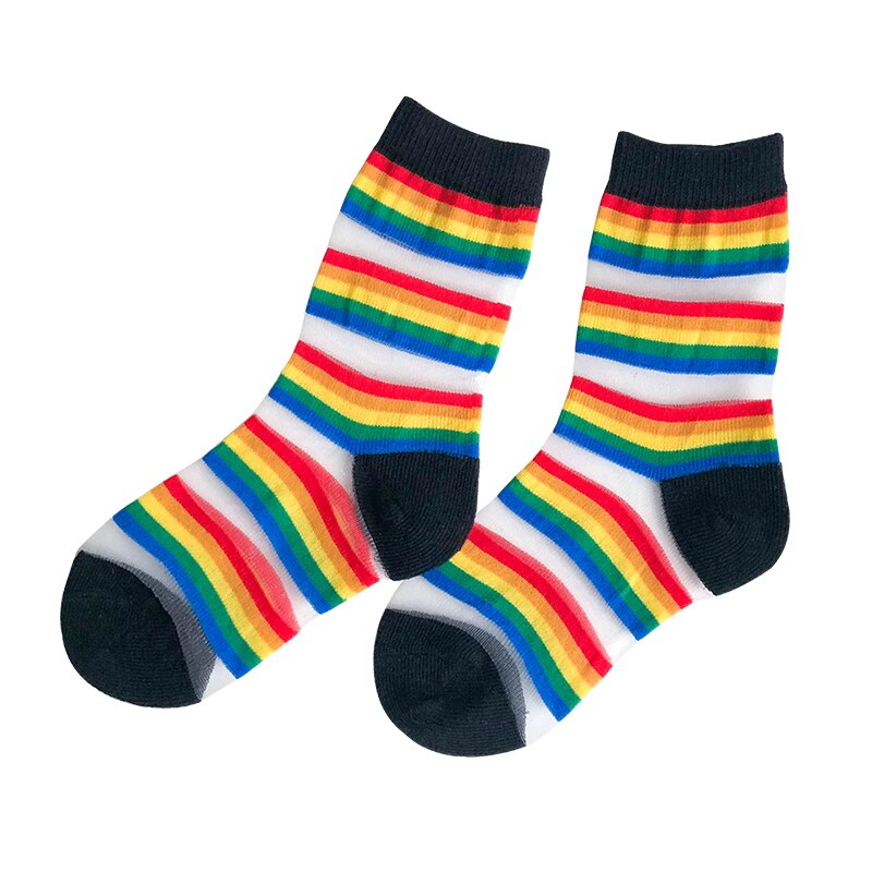 rainbow socks children's Short cotton Soft baby summer socks for girls boys Breathable thin 1-8 years kids Crystal socks