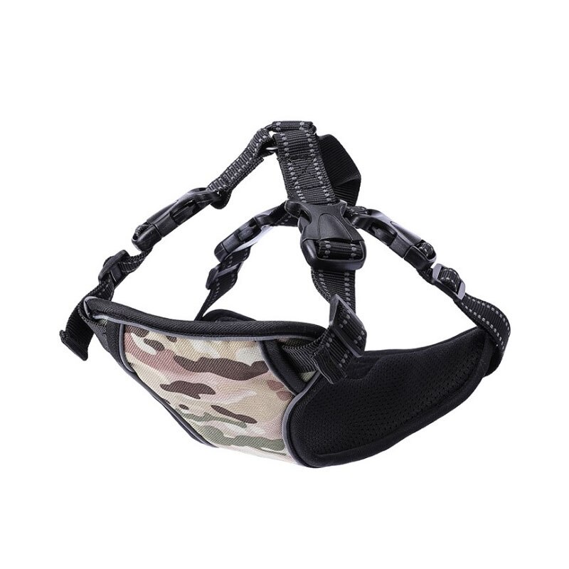 Hond Veiligheid Vest Harnas Hond Verstelbare Auto Veiligheid Mesh Harnas Reizen Riem Vest met Huisdier Autostoel Borst Riem leash Rope: Camouflage / M