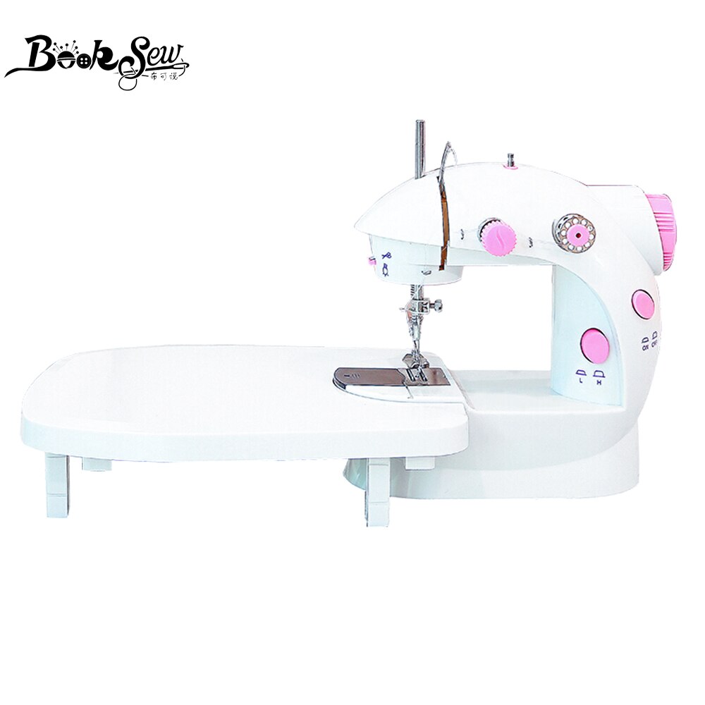 Sewing Machine Portable Household Mini Sew With Foot Pedal Night Light Double Thread Pink Colour For Tailor Table
