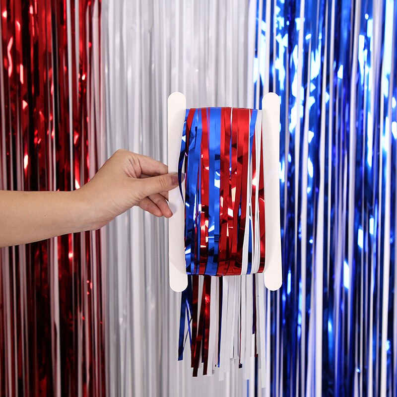 USA Elements Party Photozone Tinsel Curtain Birthday Party Decorations Backdrop Curtain Year Rain Tinsel Party Backdrop