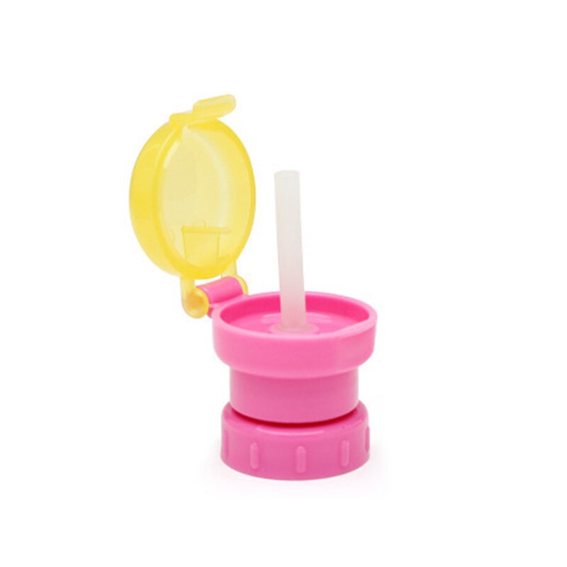 Baby Anti-Overflow Bottle Cup Straw Beverage Spill-proof Straw Cover Portable Spill Proof Water Drink Bottle Twist Cover Straw: Red