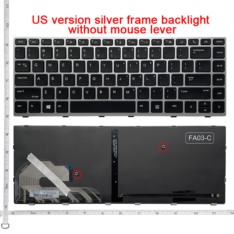 US/RU/SP/UK/LA/FR laptop keyboard FOR HP EliteBook 745 840 G5/G6 846 G5/G6 848 G5/G6 Zbook 14U G5/G6 HSN-I17C-4/I13C-4 I24C MT44: black
