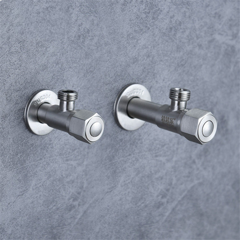 Forlængelsesvinkelventil 304 rustfrit stål forlængede vinkelventiler til toilet / vask / håndvask / vandvarmer