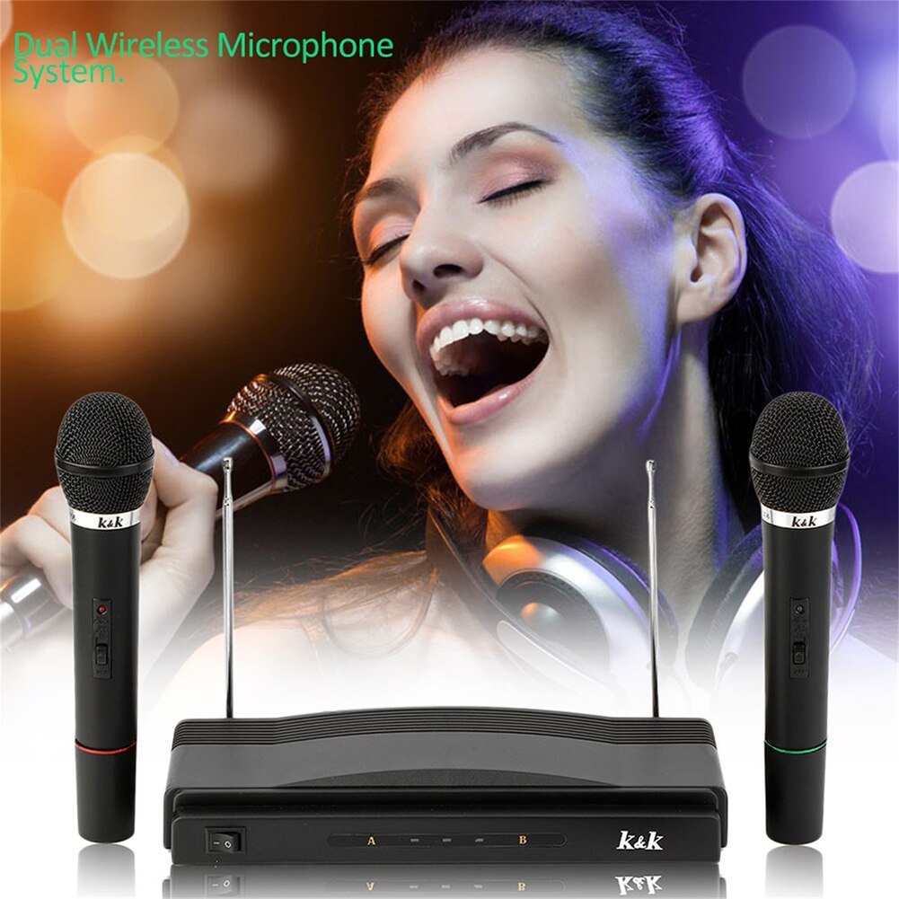 Professionele Draadloze Microfoons Kit Thuis Bar Karaoke Ktv Draadloze Microfoon Ontvanger Systeem Condensator Microfoon Set