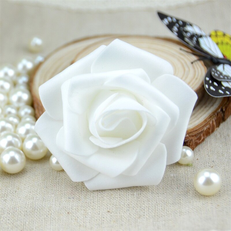 50Stck 6cm Künstliche PE Schaum Rose Blumen Köpfe Für Hochzeit Heimat Dekorationen DIY Scrapbooking Kranz Girlande Günstige Blume