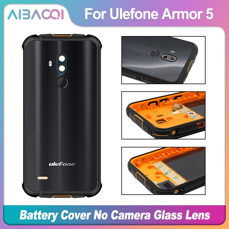 Original battery case Protective Battery Case Back Cover+Camera Glass+fingerprint+Wireless charging For Ulefone Armor 5