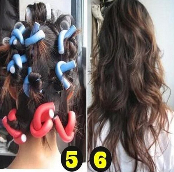 Outil de bigoudis magiques pour cheveux, rouleaux de cheveux bouclés doux à faire soi-même, boucles pour cheveux, rouleaux de coiffure en éponge, boucles pour cheveux, J19, 10 pièces/lot