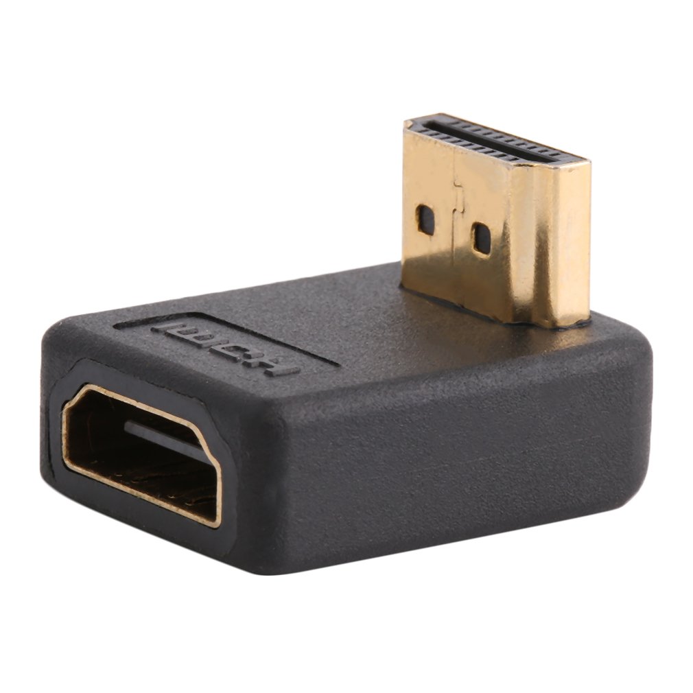 Adaptador HDMI ángulo Izquierdo 90° - Macho A Hembra, 4K, Chapado Oro - Para TV, PS4
