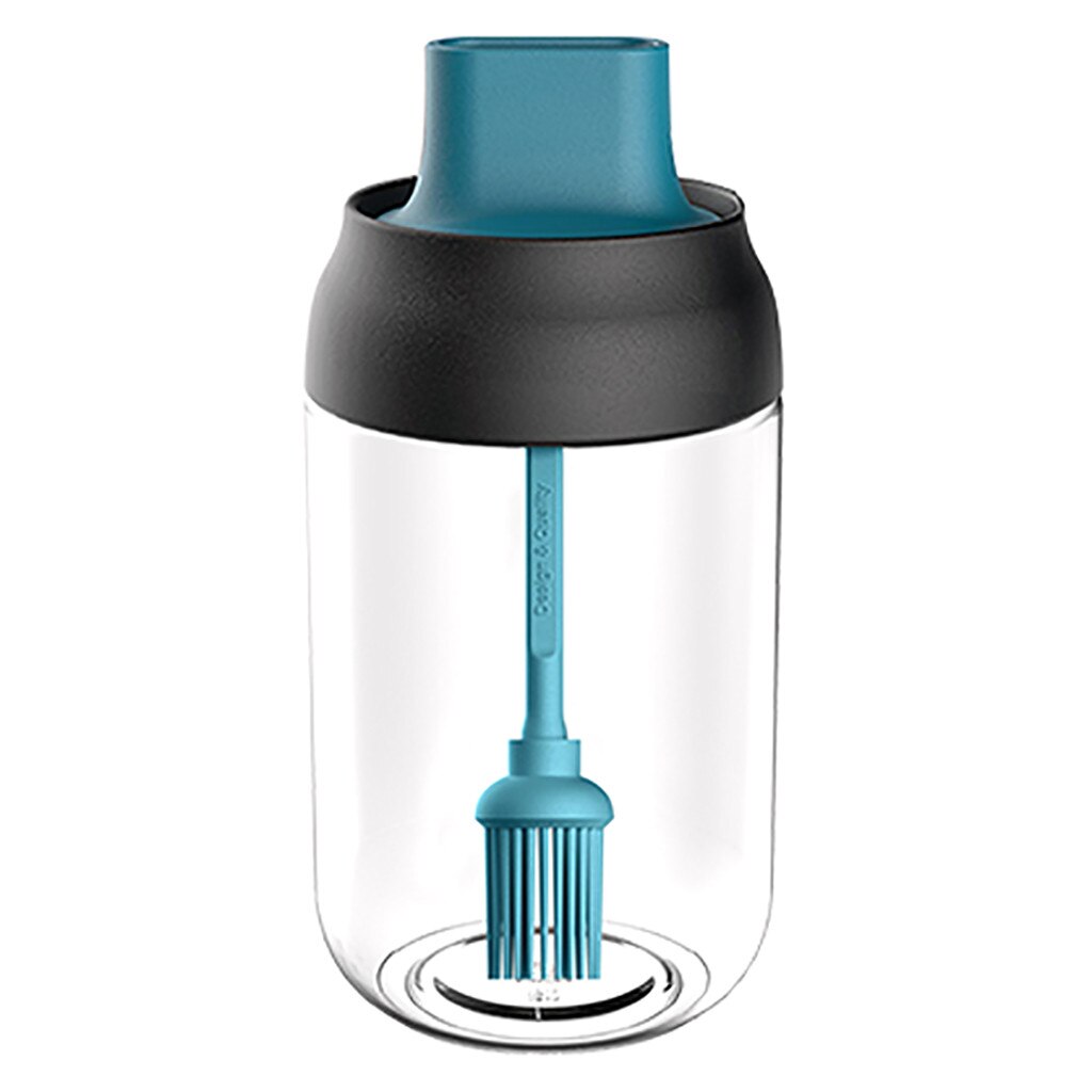 Tarros de condimentos, pincel de aceite, depósito de vidrio para condimentos, Kit de especias de cocina, botellas, pimienta, cuchara para miel, contenedor de almacenamiento de alimentos # T5P: D