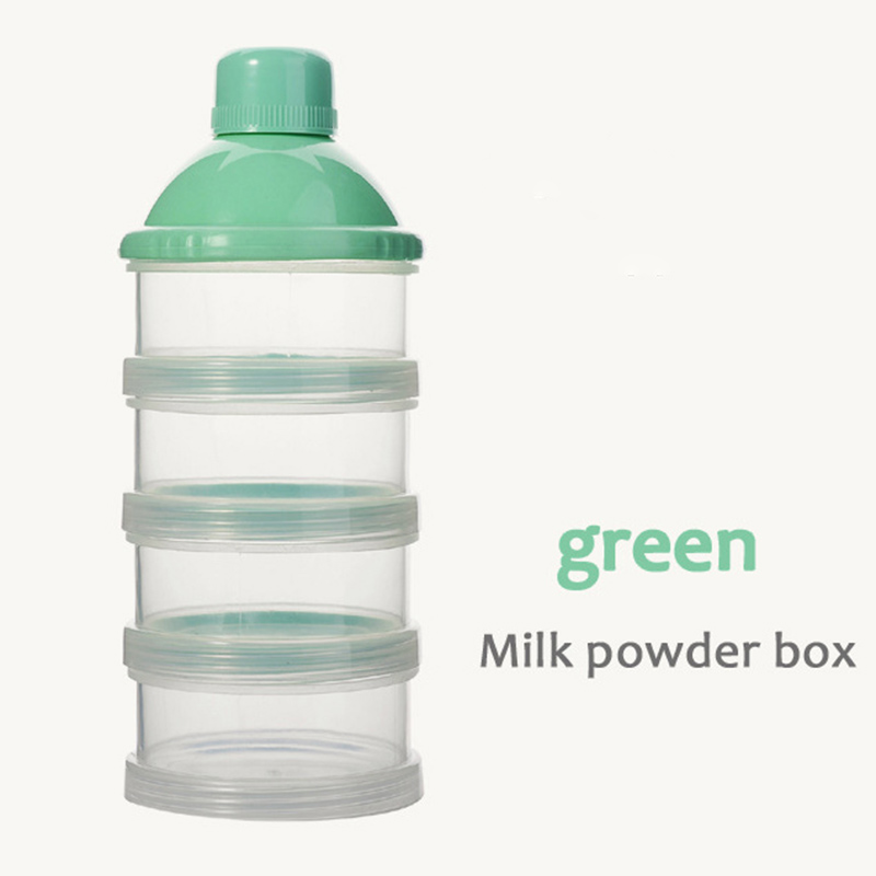 4 warstwy przenośny pojemnik na mleko w proszku dozownik mleka pojemnik na jedzenie pojemnik na karmę dla dzieci pojemnik na przekąnarty dla niemowląt: 4 warstwa zielony
