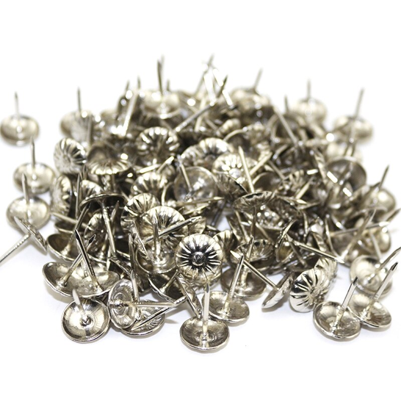 Tachuelas decorativas para muebles antiguos, clavos para tapicería, tablero de corcho para muebles tapizados o proyectos de bricolaje, 100 piezas, N1HF