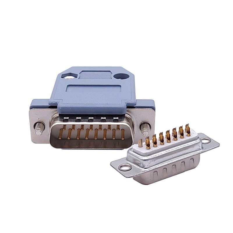 Db15 d type vga stik datastik 2/3 række 15 pin port stik adapter hun han  dp15: Mandlig gylden 2p