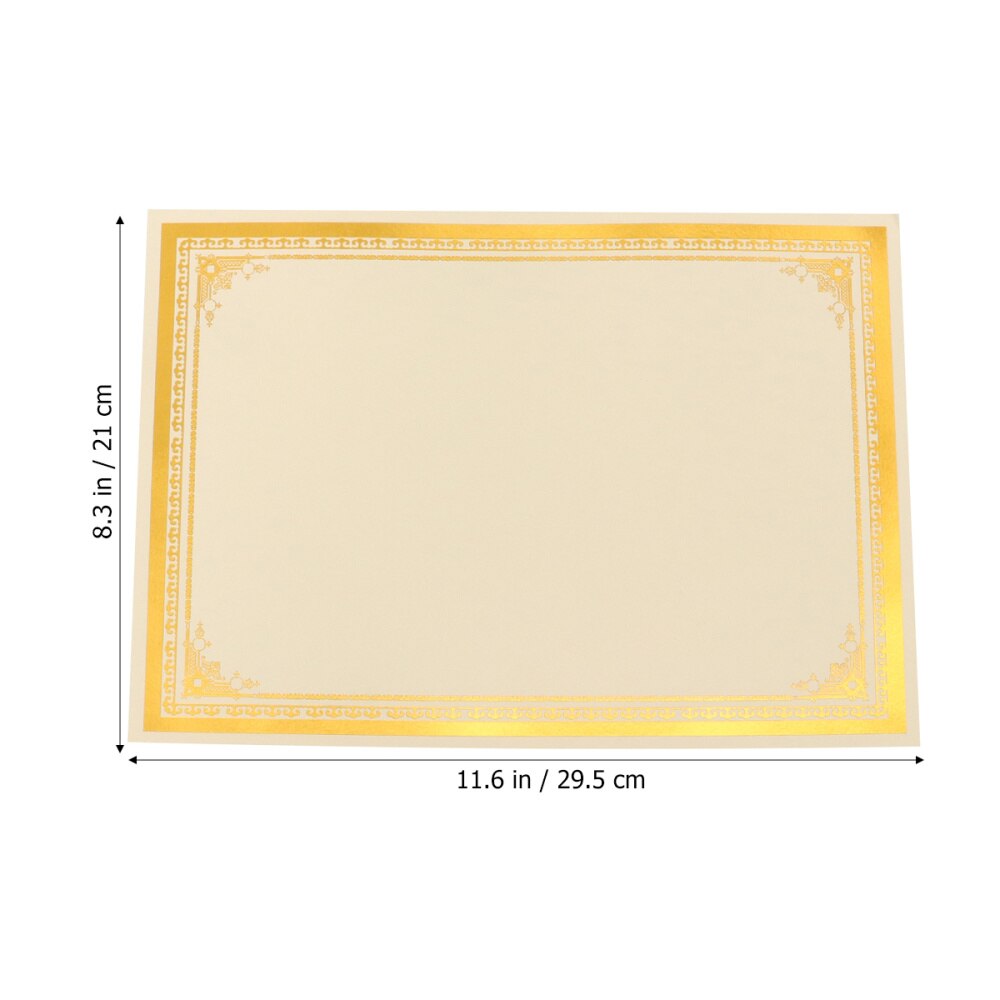 30PCS Award Certificate Paper Blank A4 Paper Diploma Certificate Paper for Graduation Ceremony Office School (250g Gold Foil)