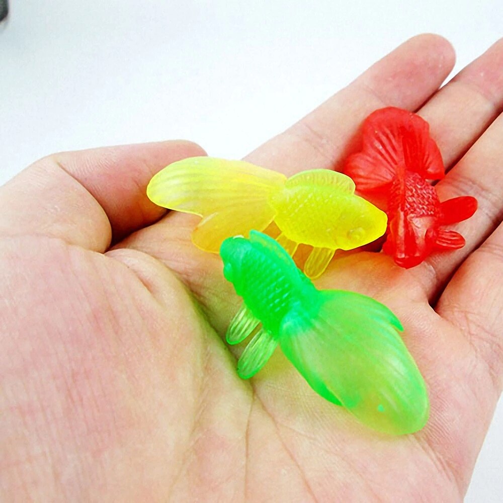 Juego De 10 Unidades De Peces Dorados De Goma Suave Para Niños, Juguetes De Baño Para Bebés, simulación De Mini Peces Dorados, P