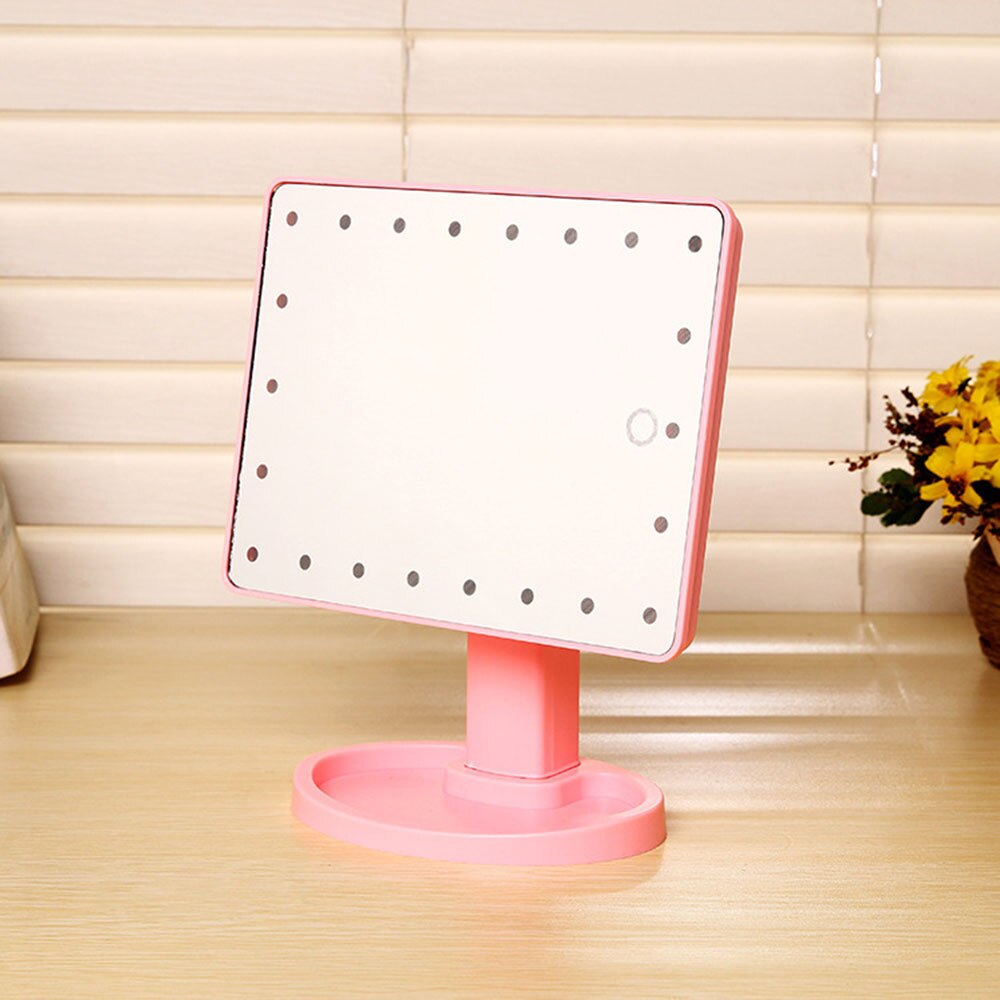 Adjustable LED Lighted Makeup Mirrors With LED Light 16/22 Touch Screen Mirrors For Beauty Makeup Eyelash Brush