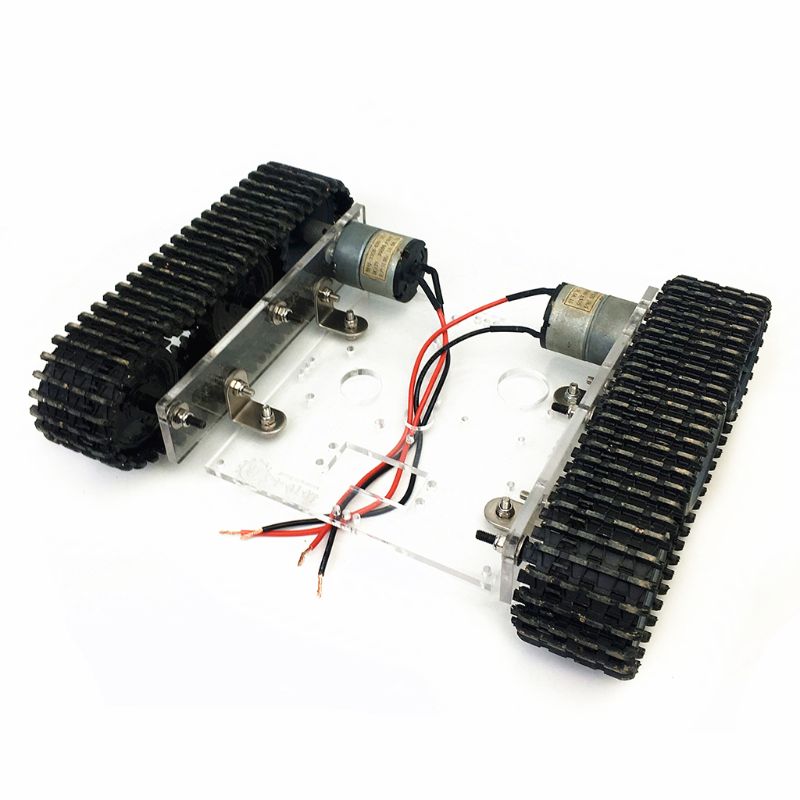 Vasca in acrilico Telaio robot DC9-12V Veicolo Cingolato FAI DA TE Arduino Smontato kit di Accessori