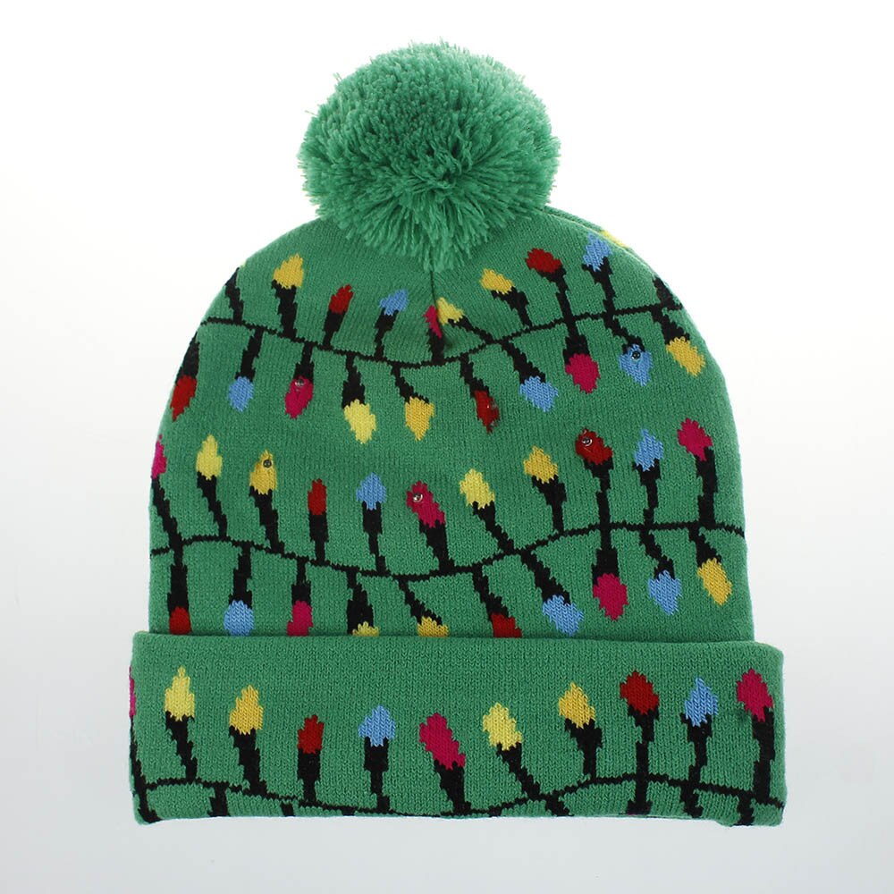 Vintermössor för kvinnor led light-up stickad ful tröja xmas jul mössa gorros mujer invierno bonnet femme: 05