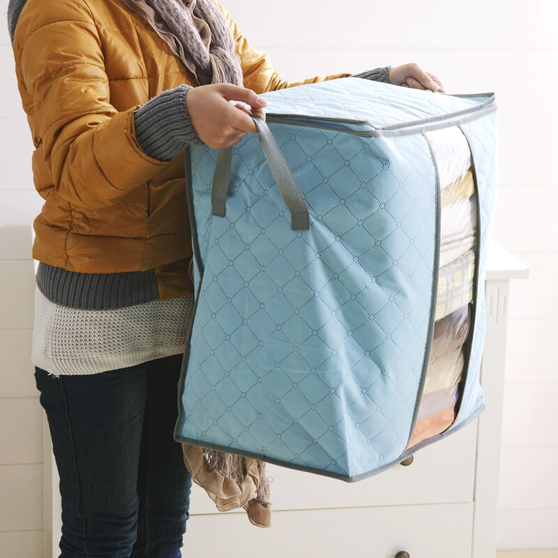 Opbergtas Doos Draagbare Organizer Non Woven Onderbed Pouch Opbergdoos Bamboe Kleding Storaging Tas Op Verkoop