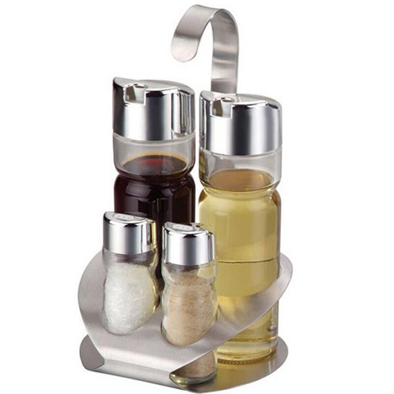 Stainless Steel Spice Jar Set Cooking Top Seal Gadget Oil Pourer Bottle Storage Salt Porta Condimentos Kitchen Gadgets OC50TL
