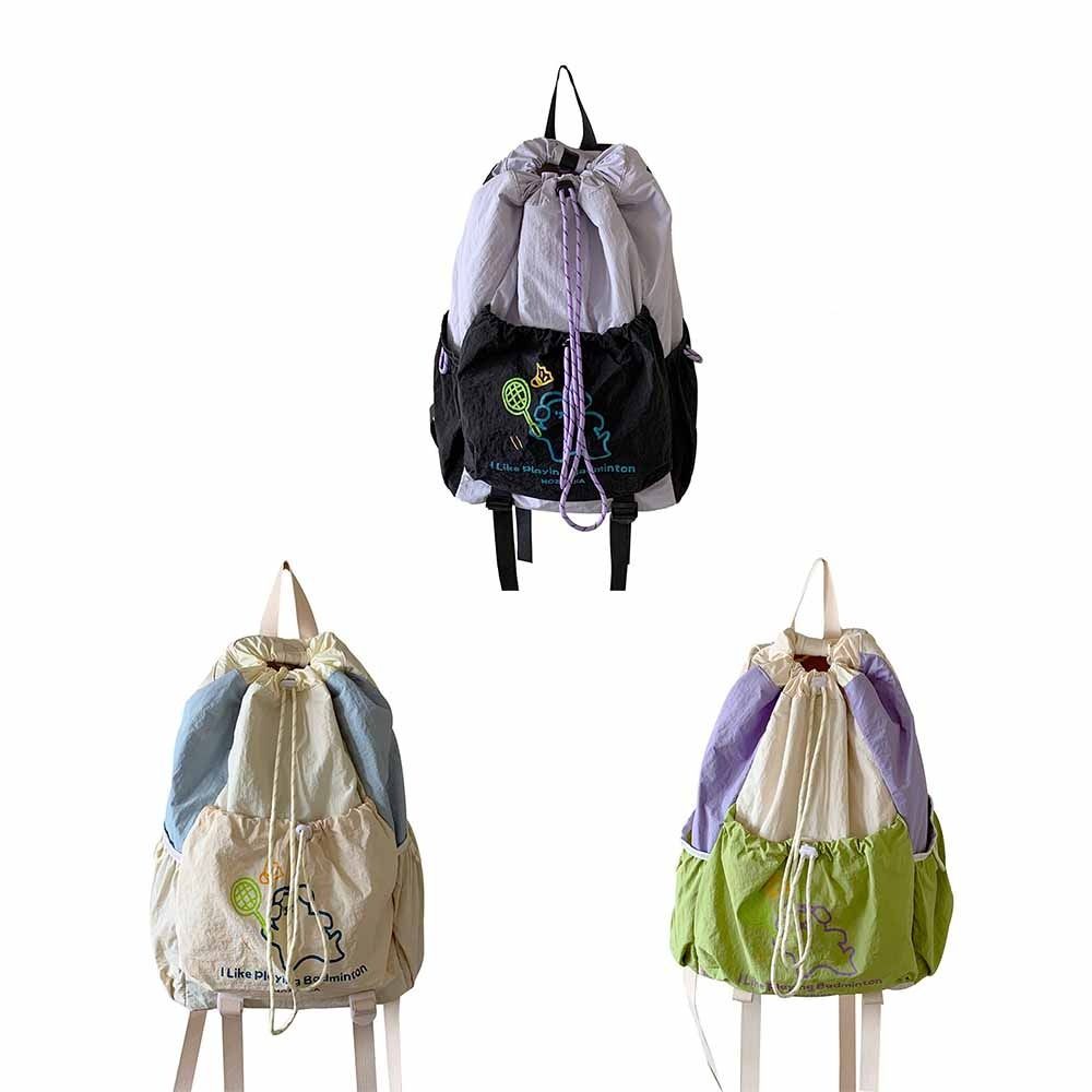 Cartoon Puppy Sport Racket Storage Backpack Lightweight Nylon Fitness Shoulder Bag Badminton Tennis Drawstring Fitness Bag