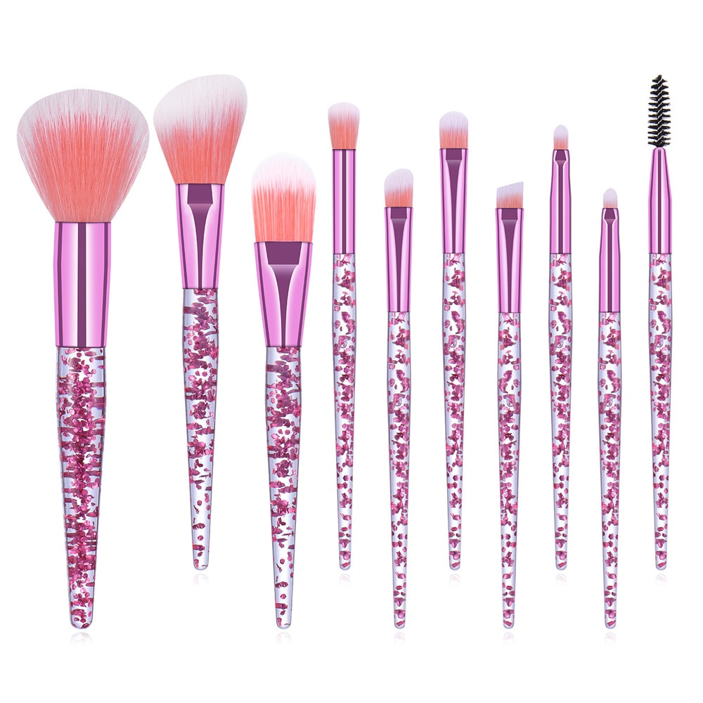 10 stuks make-up tools make-up kwasten set make-up kwasten set kristal gezichtspoeder make-up kwasten roze make-up kwast ki