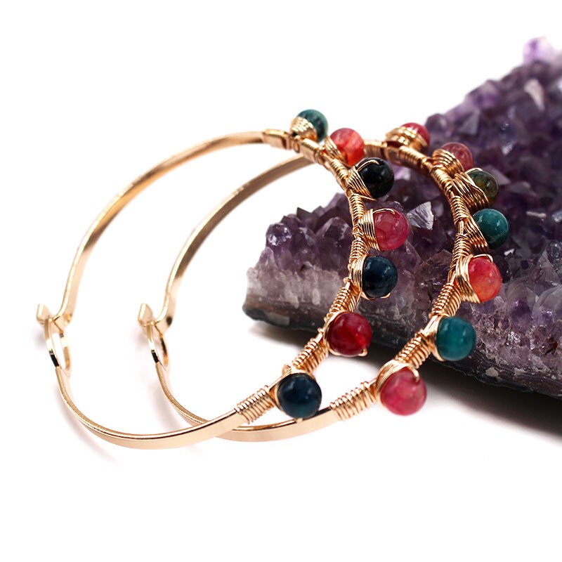 Czakr mankiet bransoletka dla kobiet naturalne uzdrawiające kryształ matowy surowy kamień złoty kolor regulowany bransoletka 1 sztuk