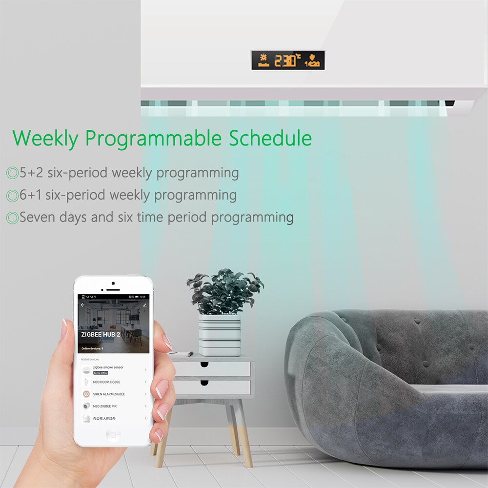 Termostato termostático inteligente para el hogar controlador de temperatura termostático para radiador, compatible con Alexa y Google Home, Tuya, Zigbee