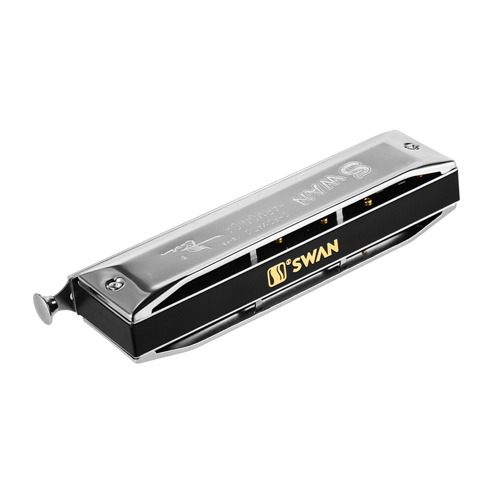 Swan SW-1248 12 Holes Chromatic Harmonic C Key 48 Tones Mouth Organ with Storage Case Cleaning Cloth for Beginners Intermediate