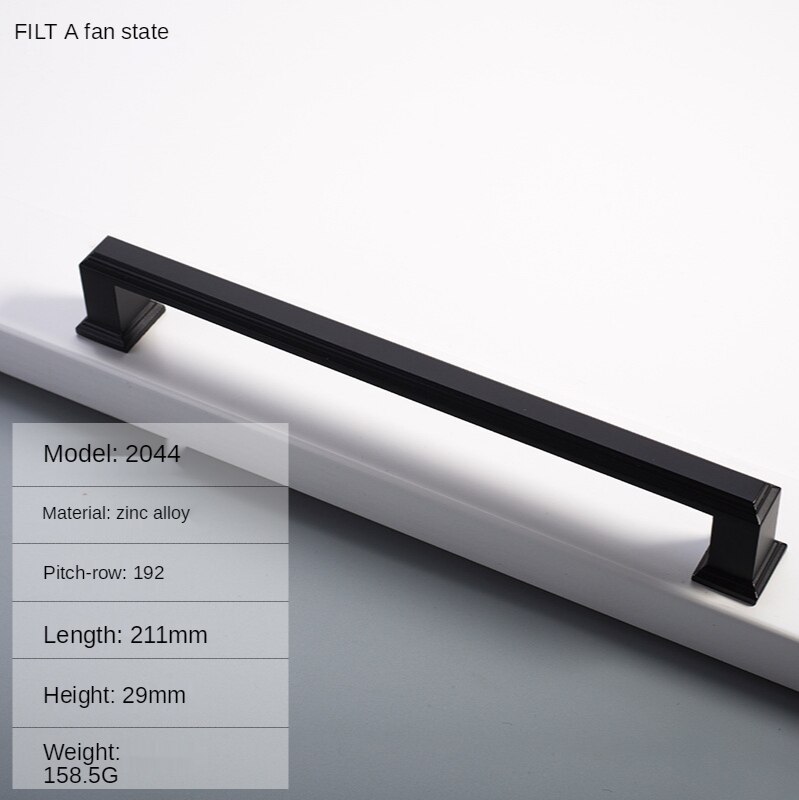 Cabinet Handles Modern Cabinet Handle Square Furniture Hardware Stainless Steel Kitchen Door Knob Cupboard Wardrobe Drawer Pulls: 192-Dumb black