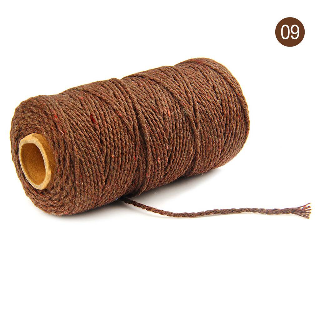 100M Lange/100Yard Pure Katoen Twisted Cord Touw Ambachten Macrame Artisan String 20 Kleuren Kan Worden Gekozen: Coffee 