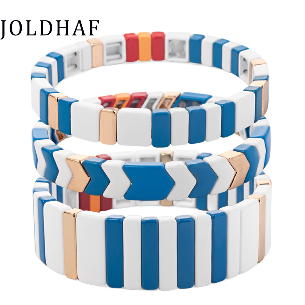 Conjuntos de pulseras de cuentas de colores para mujer, pulseras elásticas bohemias, brazalete de Metal, proveedores de joyería al por mayor, nueva