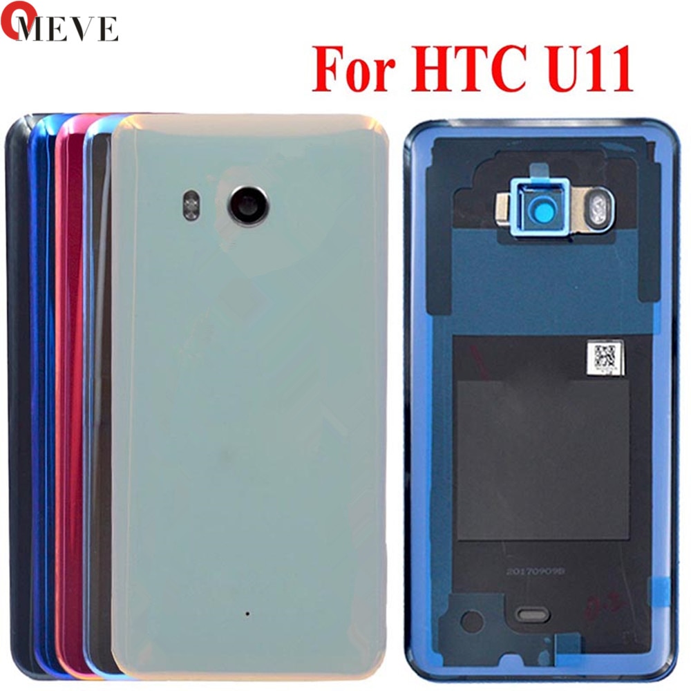 Original Glas Zurück Hinten Gehäuse Tür Für HTC U11 Zurück Batterie Abdeckung Fall mit Kamera Objektiv Ersatz Teile U-3w W-1w