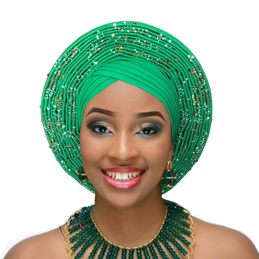 Turbante africano para boda, cinta para la cabeza, turbante africano: green