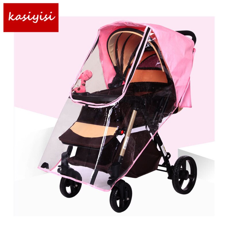 Stijl Waterdichte Cover Baby Winkelwagen Accessoires Regen Cap Regenjas Winddicht Cover Stofkap: pinkL