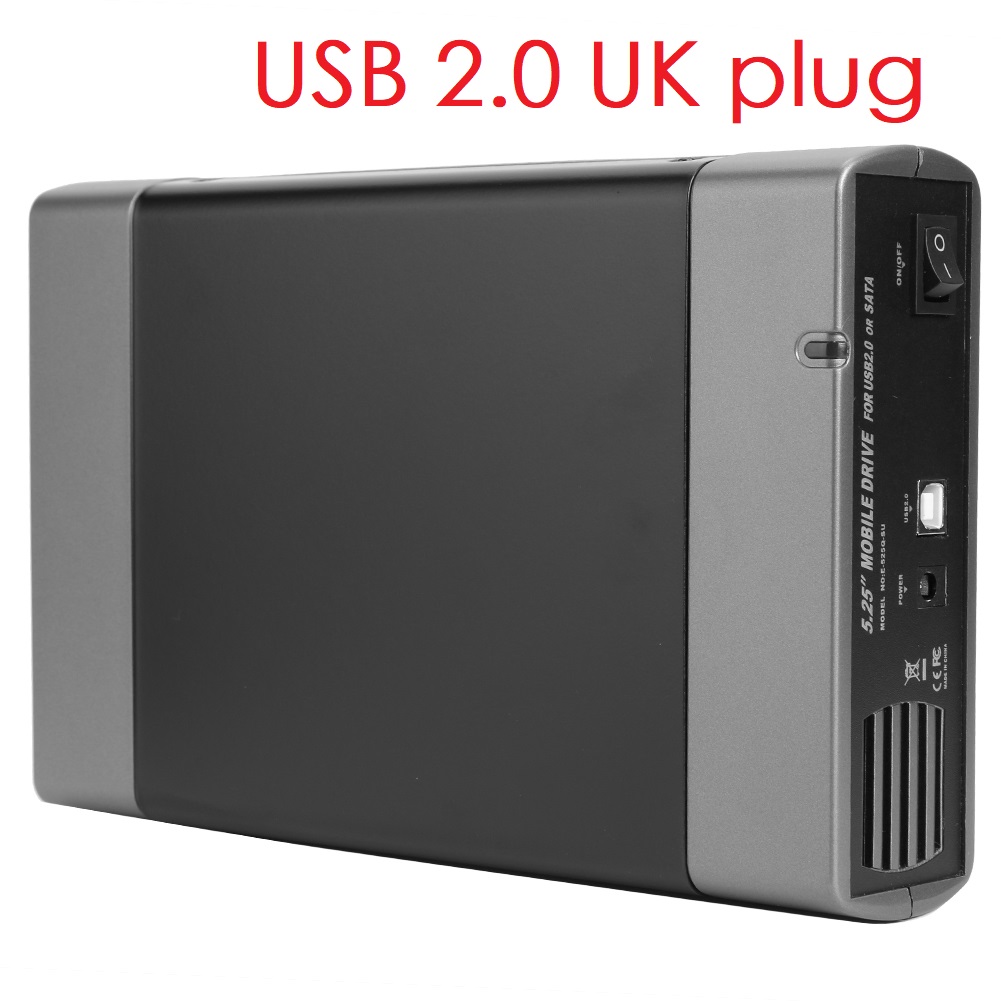 Adattatore per scatola custodia per unità ottica esterna SATA USB 2.0/USB 3.0 da 5,25 pollici per Windows 7 per PC Mac: Avorio
