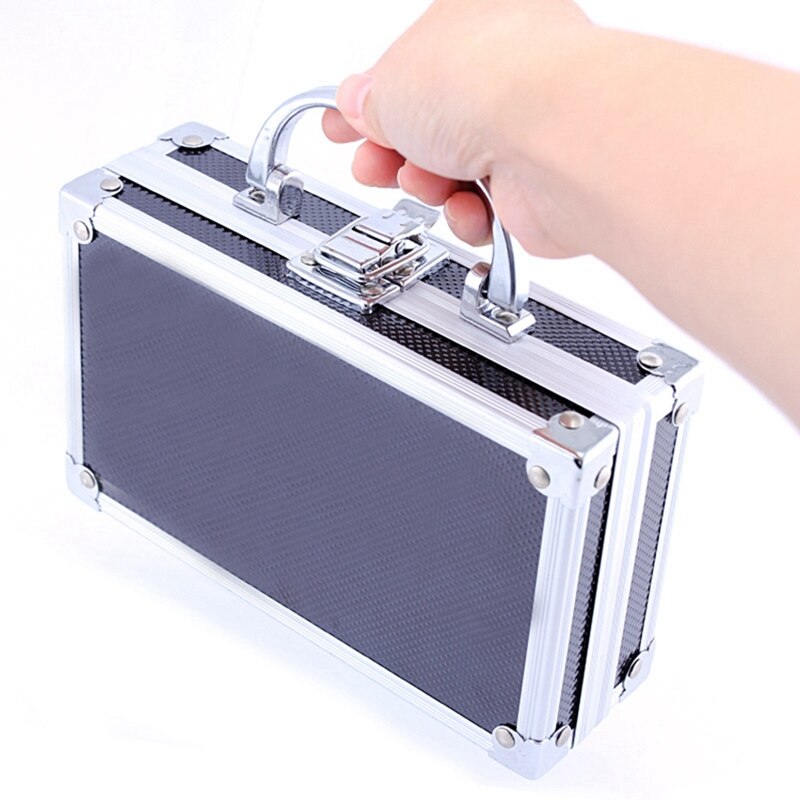 Portable Aluminum Alloy Toolbox File Storage Box Tool Instrument Case Outdoor Collection Box