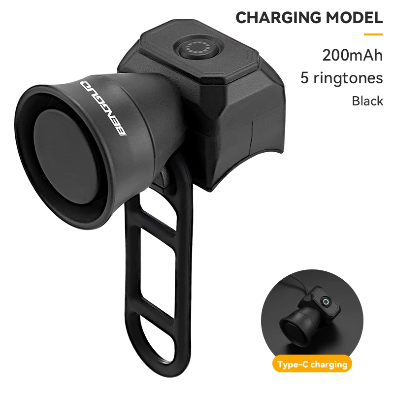 Fahrradhupe Mountainbike Mini USB Ladung Wasserdichte elektronische Fahrradklingel Reitausrügestochen freundlicher Rolle Zubehör: Weiß