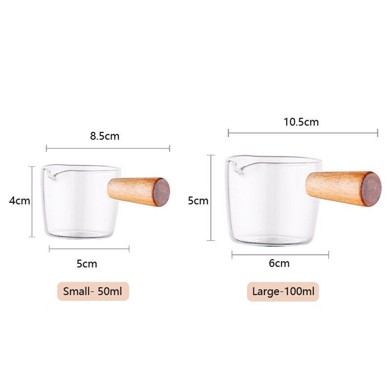 Japanse Stijl Mini Glas Melk Cup Creamer Jug Schotel Kleine Glas Koffie Melk Werper Azijn Saus Cup Met Handvat