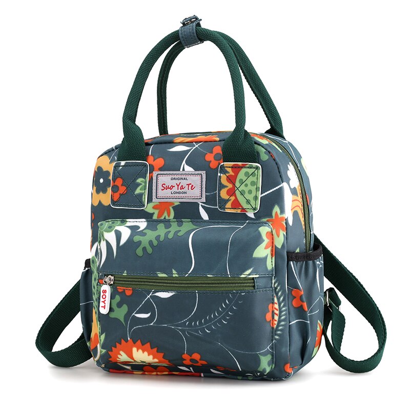 Bloemen Patroon Vrouwen Rugzak Waterdichte Nylon School Rugzak Vrouwelijke Cartoon Afdrukken Rugzak Sac: 5