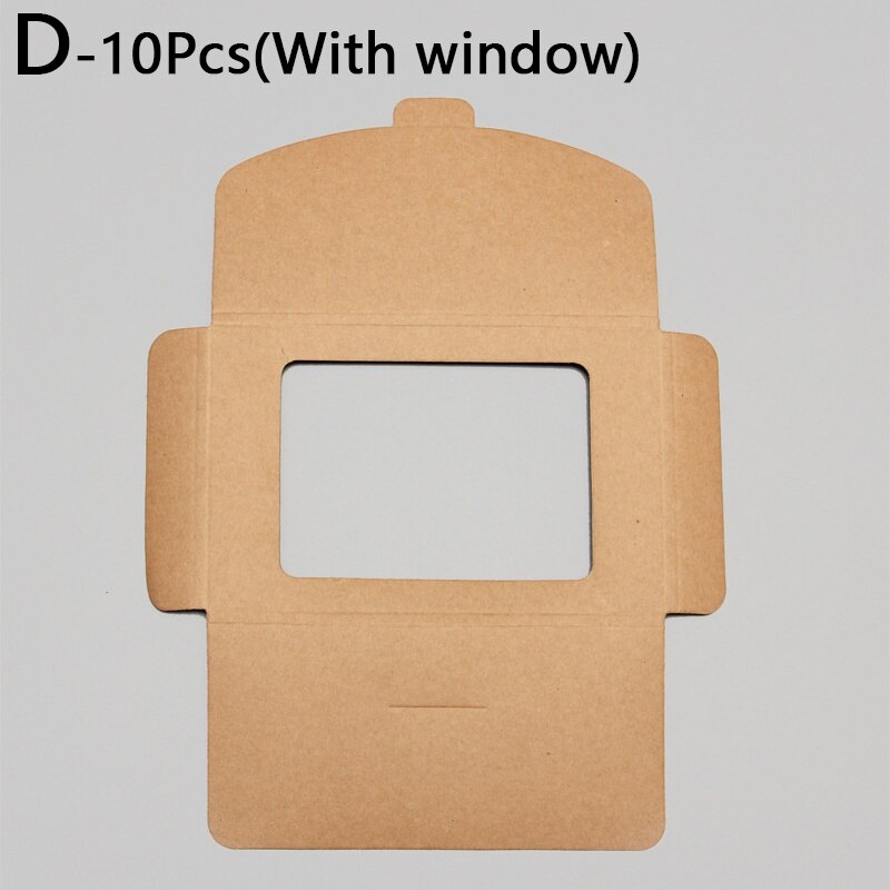 10pcs Kraft paper Envelope Box Window Bag Invitation Cards Packaging Wedding Party Favor Storage Bag: D