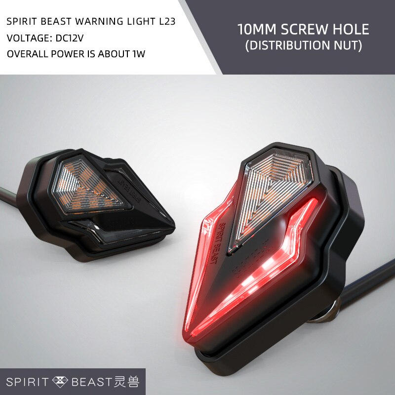 SPIRIT BEAST Turn Signal Fittings Indicator Motorcycle 12VLED Daytime Running Light Motorbike Universal Lighting Signal Light: L23 red