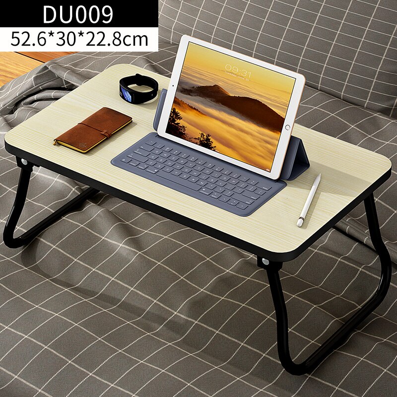 MDF Table, Fiberboard Small Dormitory Computer Bed Desk, Artificial Board Student Folding Small Table, Bedroom Seating: Red