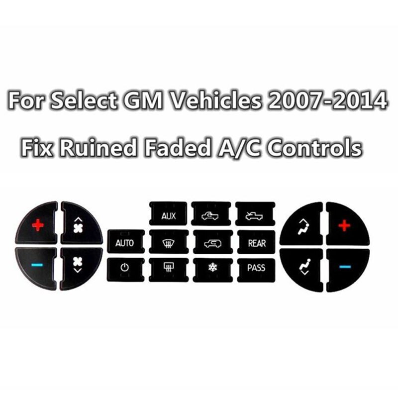 Interior Button Stickers Inner Decal A/C Set For Chevrolet GMC Tahoe Replacement