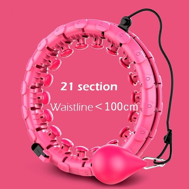 Thin Waist Smart Sport Rings Detachable Adjustable Auto-Spinning Circle Abdominal Exercise Gym Fitness Equipment Home Training: Pink-100cm