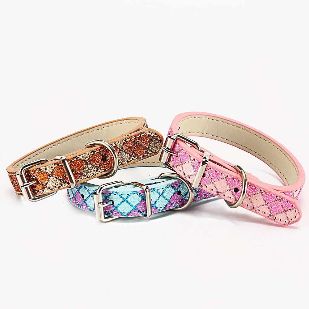 Hundehalsbånd til små store hunde pu læder hundehalsbånd justerbart plaid rhinestone halsbånd til hunde tilbehør kæledyr produkter hvalp